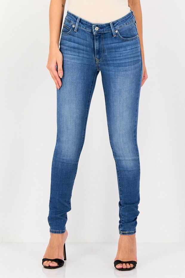 Women Skinny Fit Washed Stretchable Denim, Blue