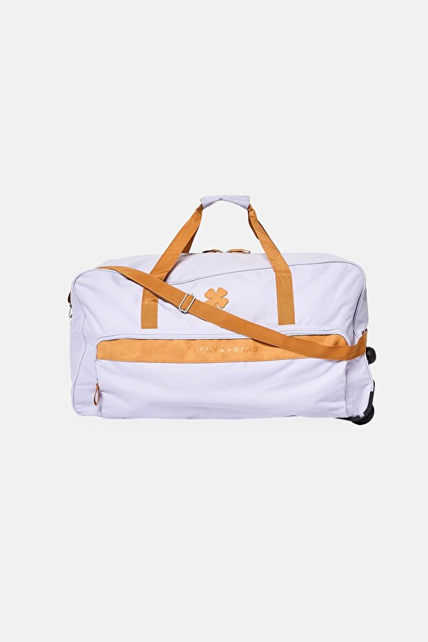 Women Brand Logo Rolling Duffle Bag, Lavender