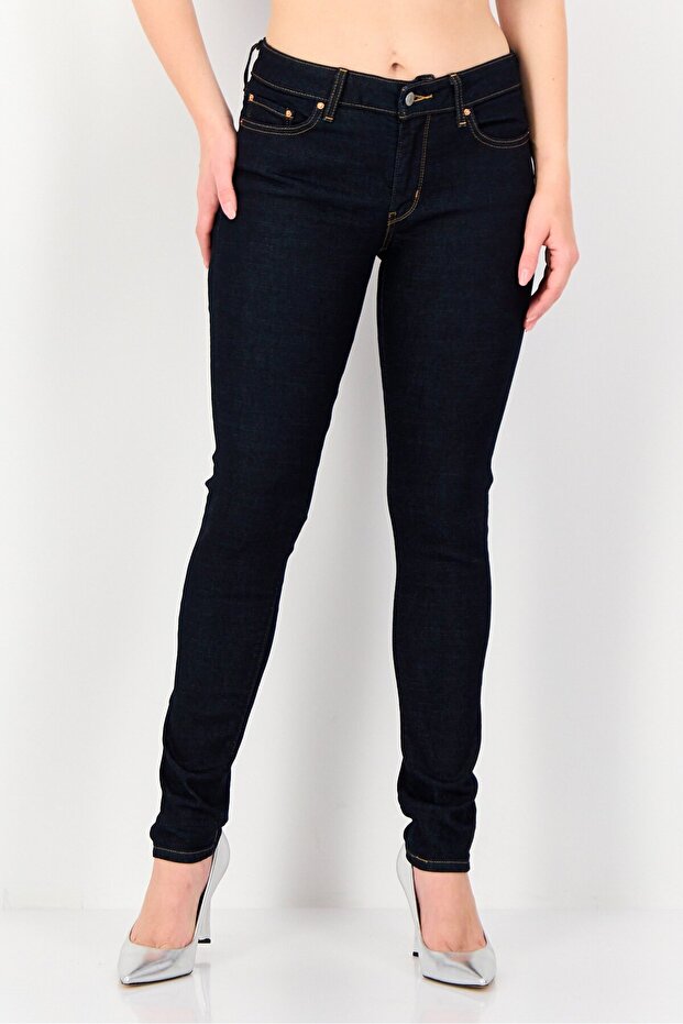 Women Skinny Fit Wash Stretchable Denim, Navy