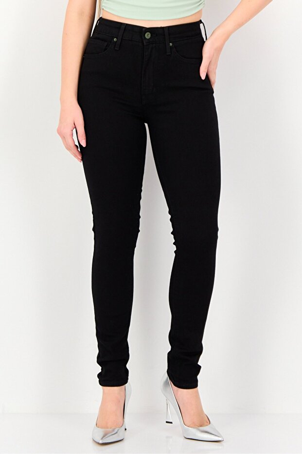 Women Skinny Fit Solid Stretchable Denim, Black