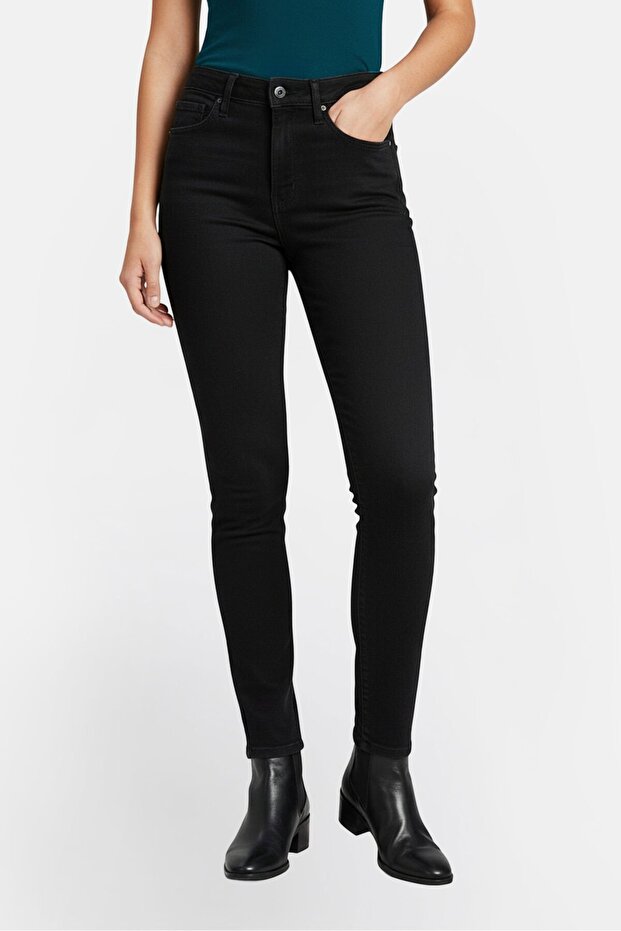 Women Super Skinny Fit Plain Stretchable Denim, Black
