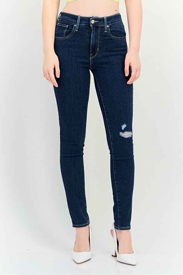 Women Skinny Fit Wash Stretchable Denim, Navy