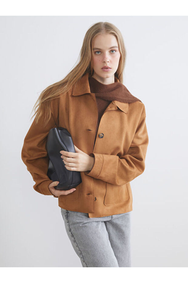Rmz Gi̇yi̇m Farkiyla Women's Suede Look Shirt Jacket