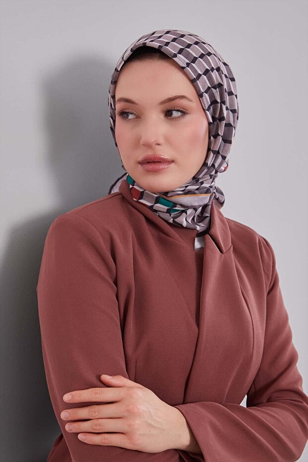 Stone Cube Pattern Soft Scarf - 2