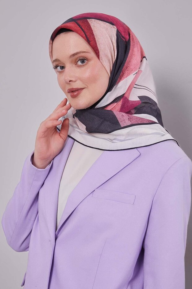 وشاح قطني بنمط تجريدي من إكرو - 2