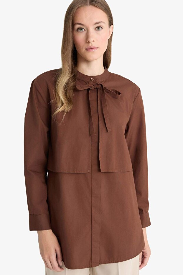 Relax Fit Poplin Uzun Kollu Tunik F3775AX25WN - 1