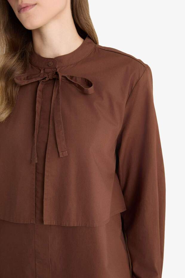 Relax Fit Poplin Uzun Kollu Tunik F3775AX25WN - 5