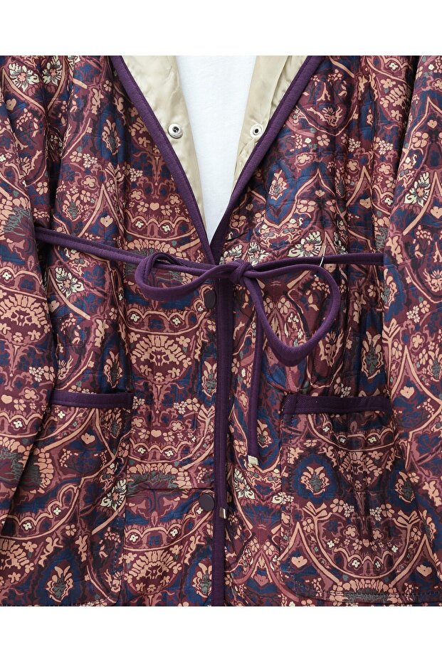 سترة مبطنة بجيبين وأزرار كبس - أرجواني - 5