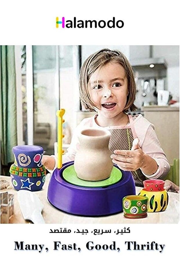 Pottery Wheel Creative Educational Craft Toy with Colors and Stencils Perfect Gift for Kids