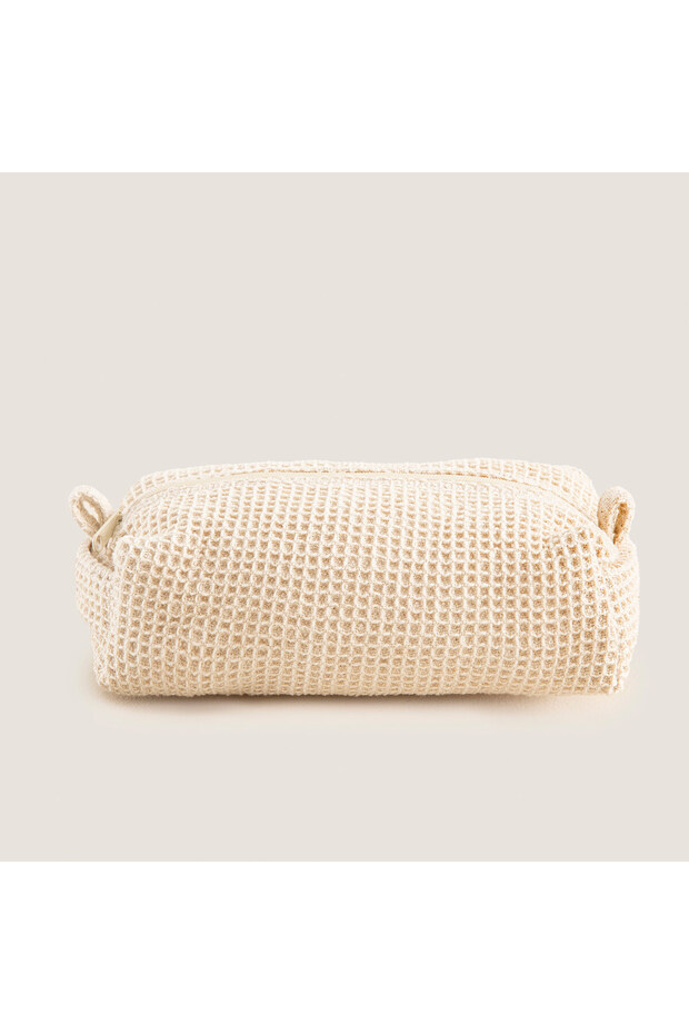 Oiko Waffle Accessory Bag 19X10Cm Natural
