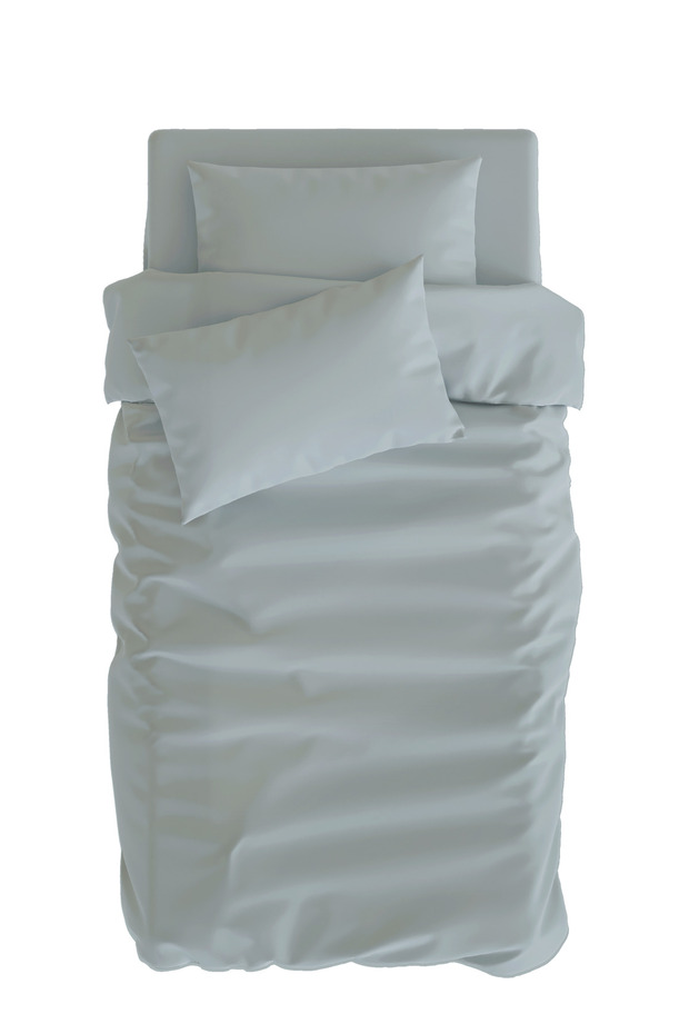 Basics Cotton Satin Gray Children's Duvet Cover Set 140X200Cm