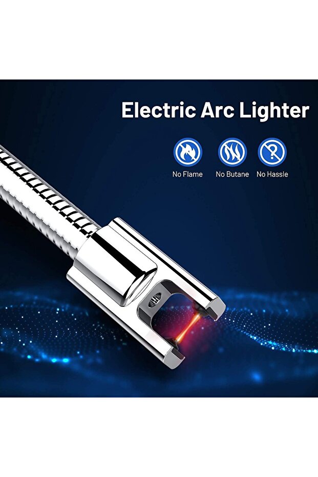 Electronic lighter with a flexible, flameless design; rechargeable plasma with battery status indicator; wind resistant. - 4