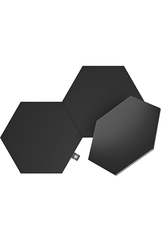 SHAPES Hexagons Ultra Black Expansion Pack - Smart WiFi LED Panel System - 3 pcs
