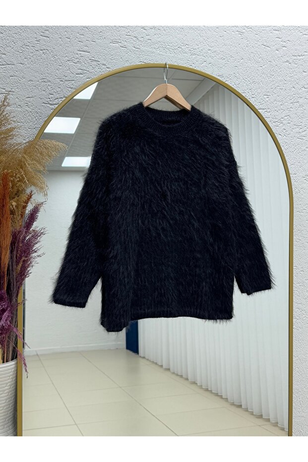 Celina Bearded Soft Sweater-Zi̇7004 Black