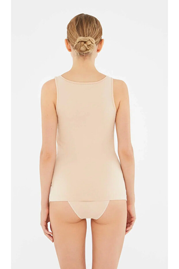 Kadın Geniş Yaka - Kalın Askılı, Basic % 95 Cotton 2'li Atlet - 2