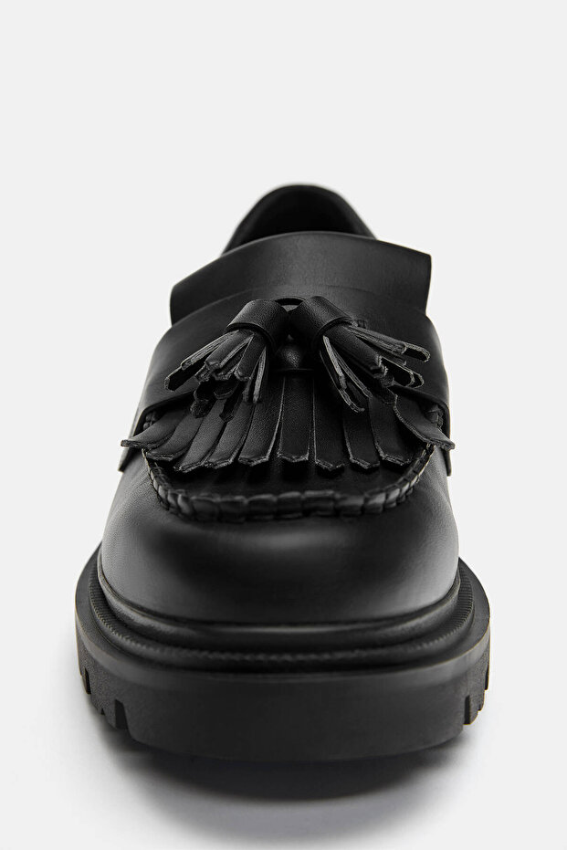 Püsküllü makosen ayakkabı - 3