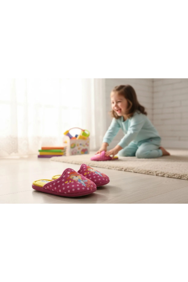 Children's Pretty Washable Velcro Sole Home Nursery Kindergarten Slippers