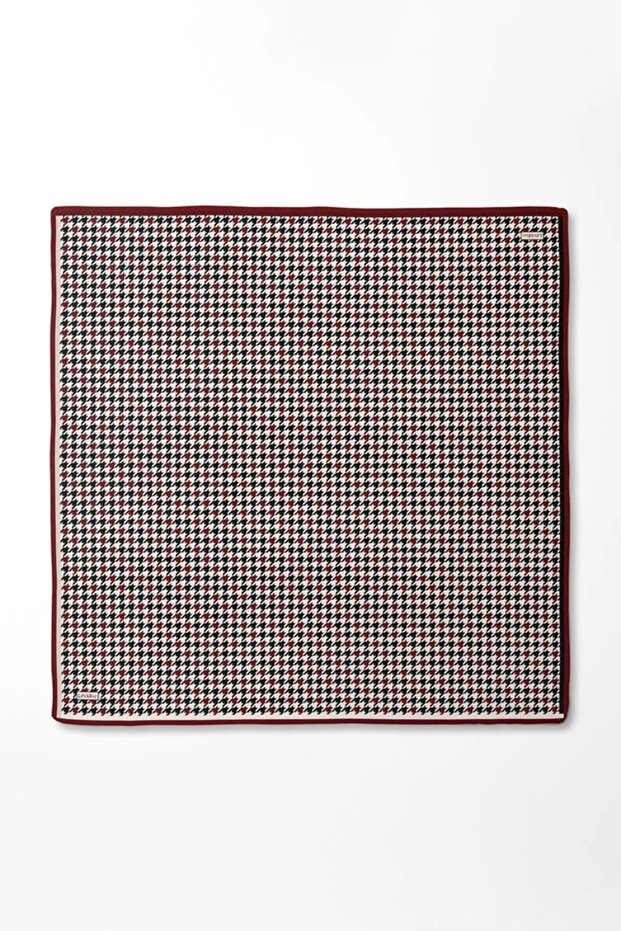 وشاح حريري بنمط كازاياكي - لون القرميد - 2