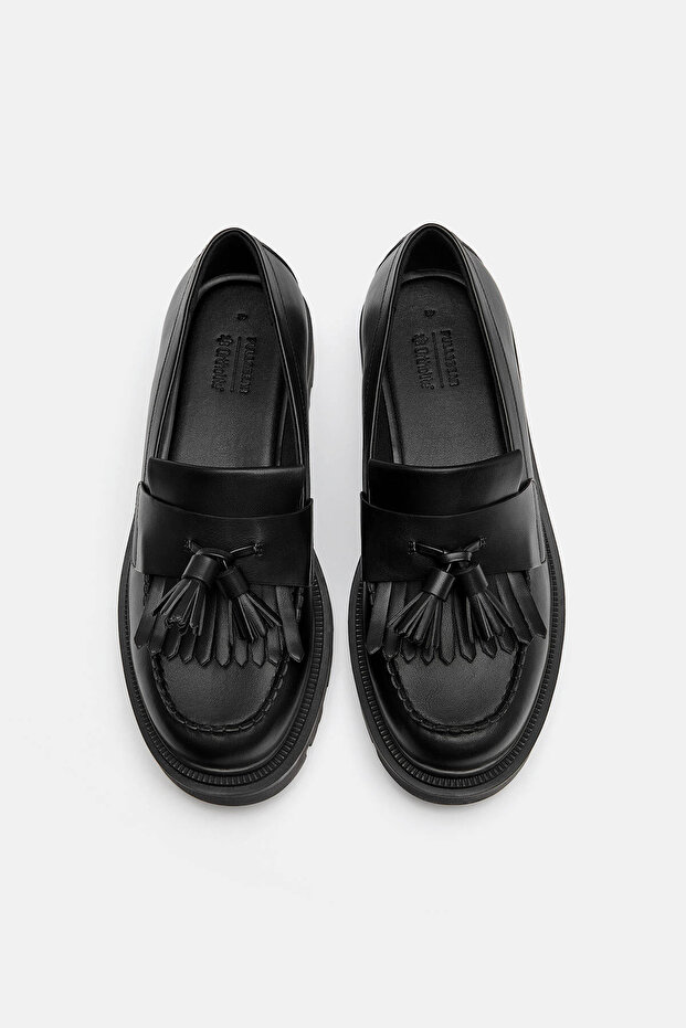 Püsküllü makosen ayakkabı - 5