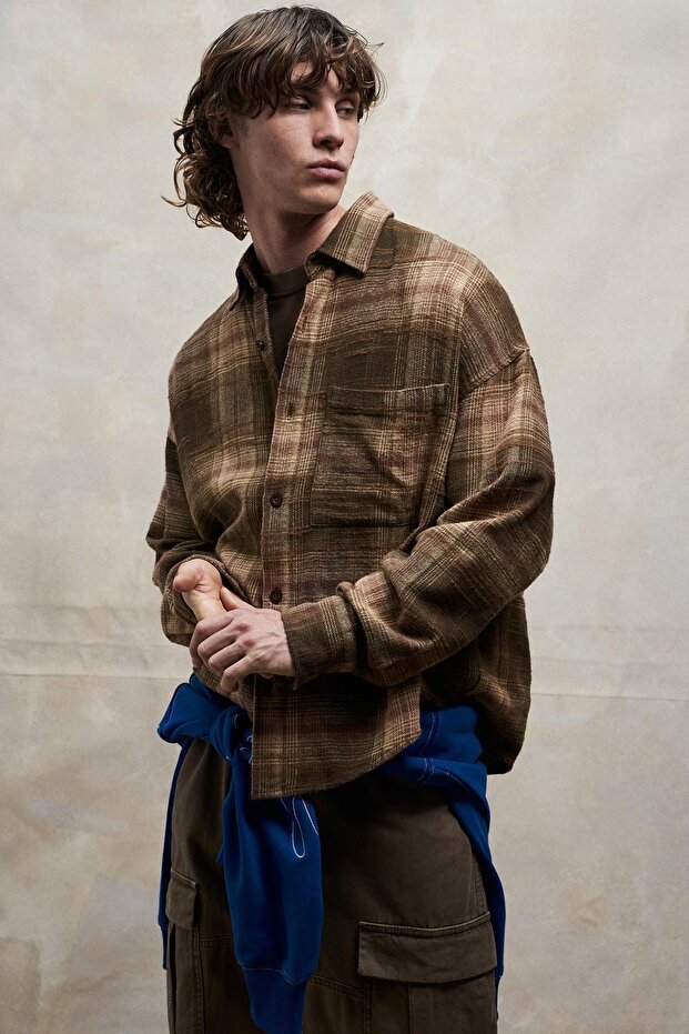 Uzun kollu kareli gömlek - 1