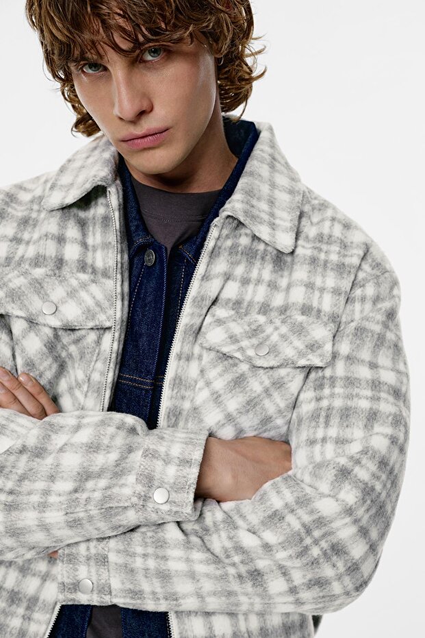 Kareli yumuşak ceket - 4