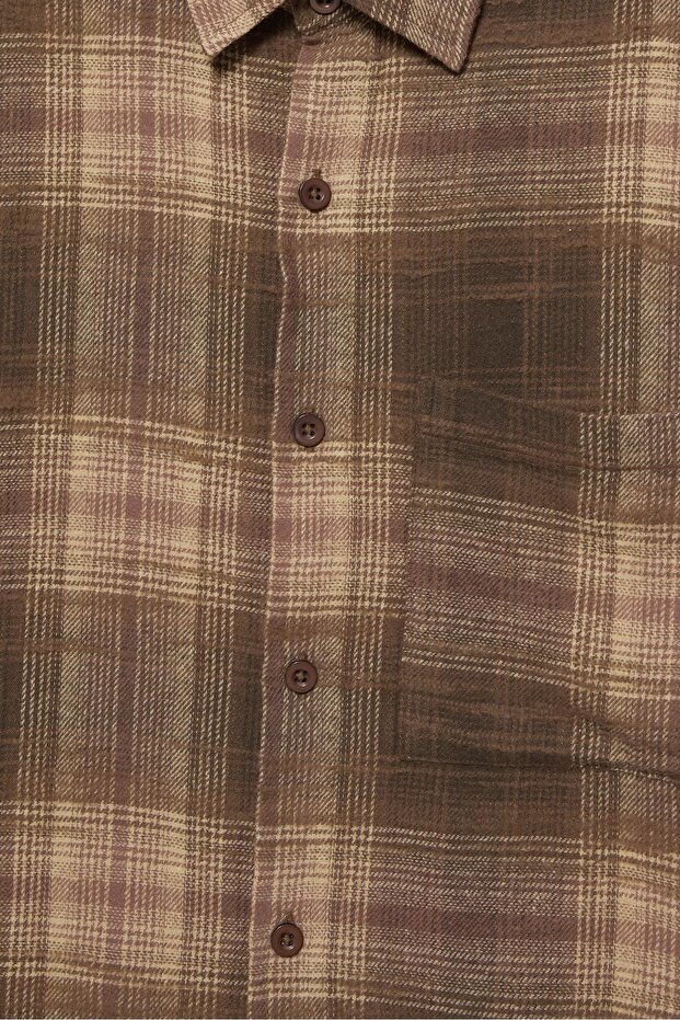 Uzun kollu kareli gömlek - 7