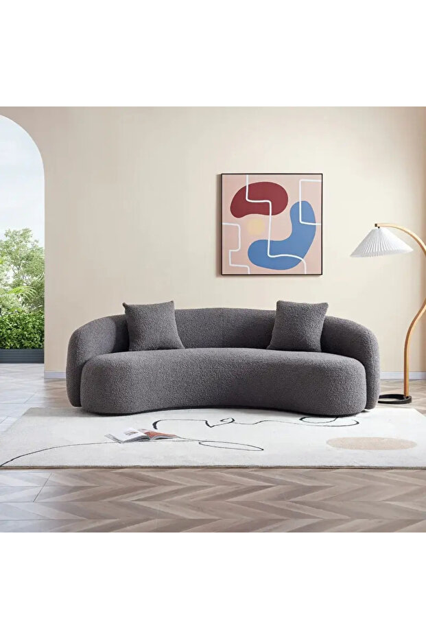 أريكة بوكليه القماشية – إطار خشبي سويدي – 250×82×40 سم