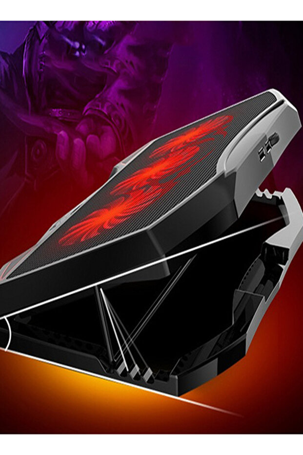 Notebook Computer Air-Cooled Three Fan Lighting Adjustable Angle Notebook Computer Cooler Fan - 4