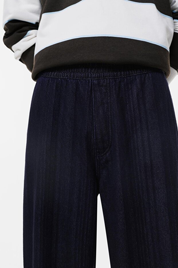 Geniş paça jogger jean - 4