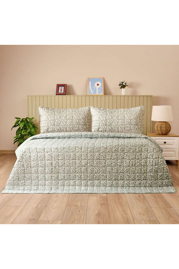 Soft Sylvara Multi-Purpose Double Bedspread Set - Green - 1