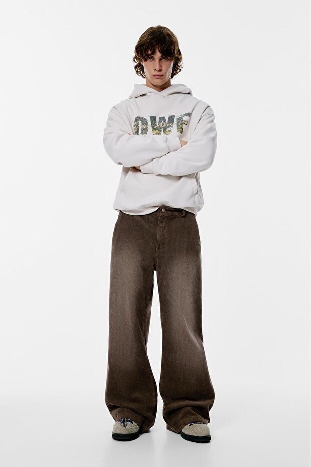 Çan kesim kadife pantolon - 1