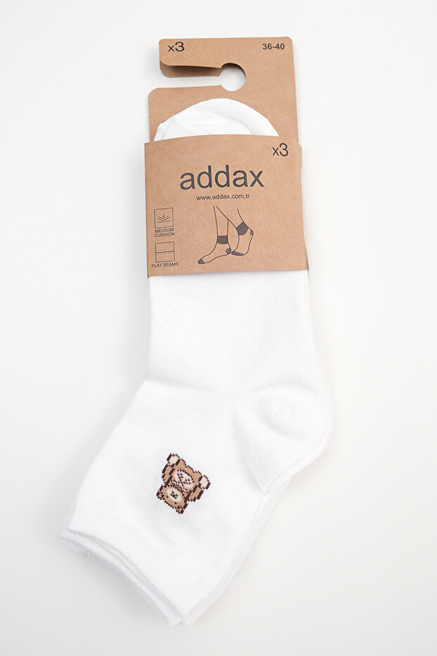 عبوة من 3 جوارب بنمط دمية الدب، موديل CHRP3004 - 4