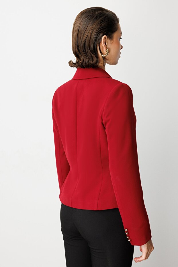 سترة مبطنة بياقة مزدوجة الصدر - 5