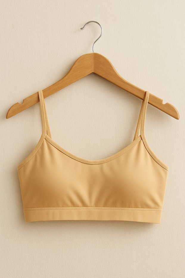 Women's Padded Sports Bra with Straps Half Tank Top
