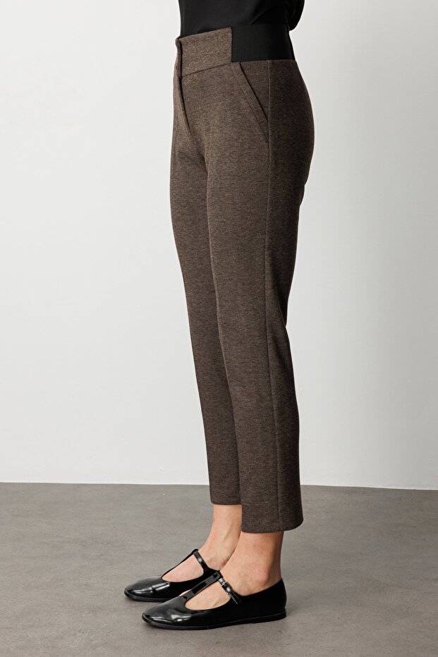 Çift Düğmeli Dar Paça Pantolon - 4