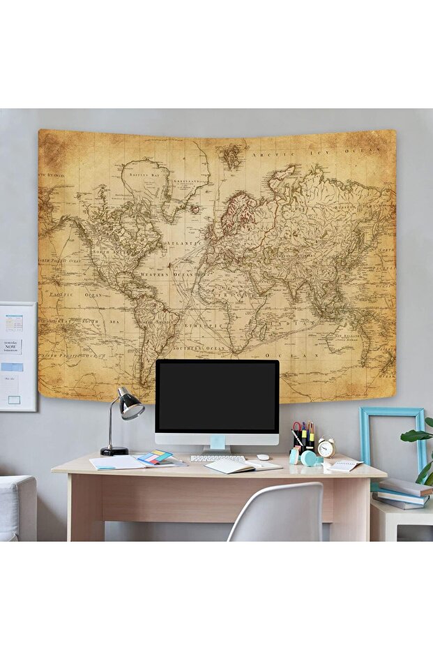 Old World Map Wall Tapestry - 2