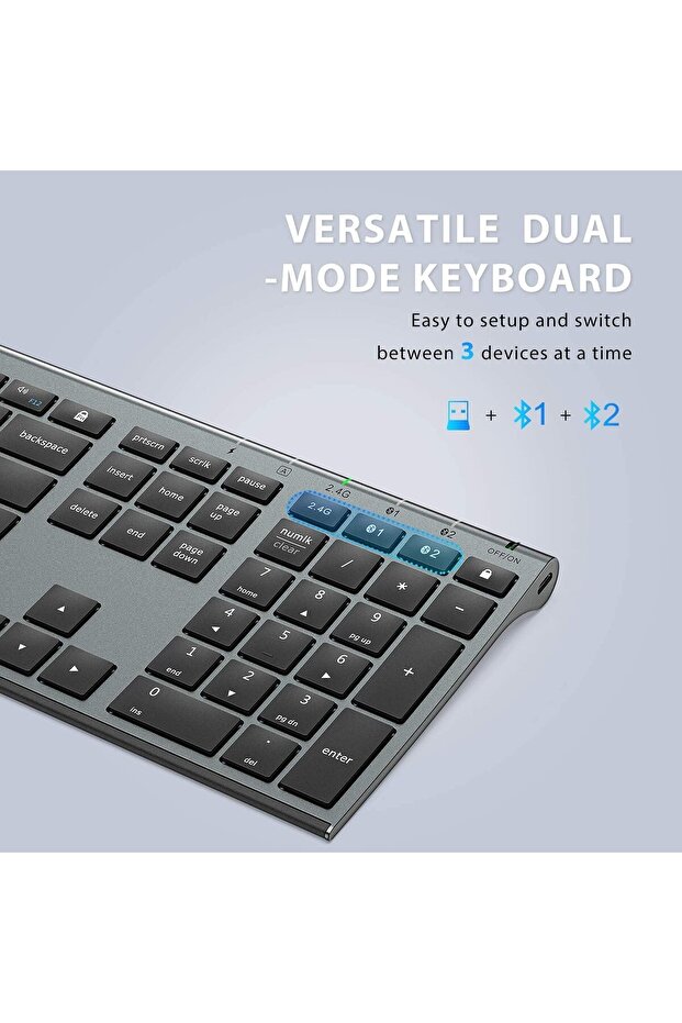 Bluetooth Keyboard and Mouse Set DK03, Rechargeable Dual-Mode Wireless Combo - 3