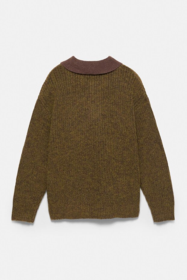 Düğmeli yaka kazak - 8