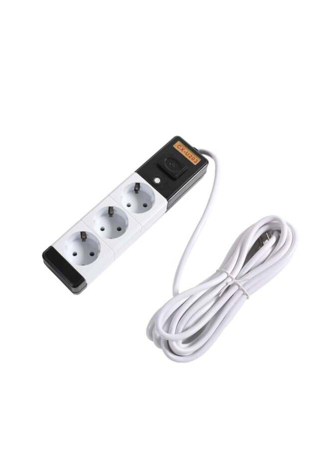® CX-U203 Electrical Extension Cord with 3 Outlets and Switch – Compact, Safe and Durable Design - 1