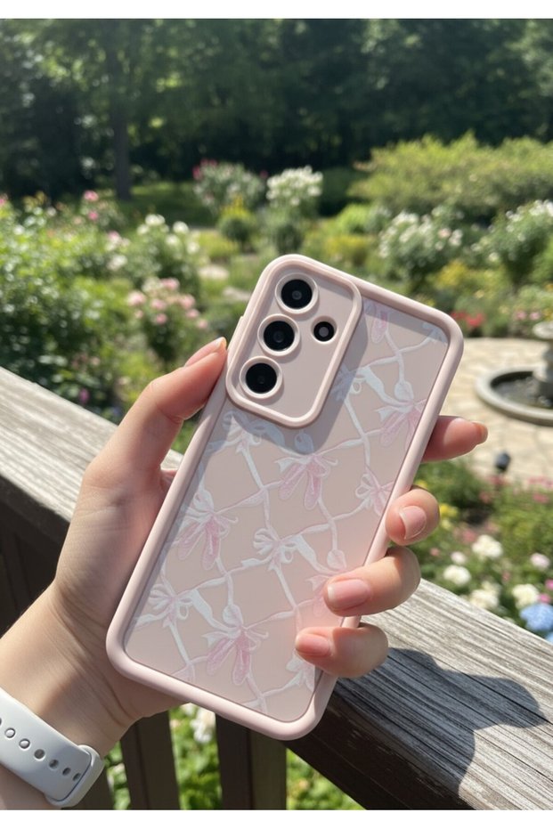 Samsung Galaxy A26 Compatible Case with Floral Ribbon Pattern Soft Silicone Cover