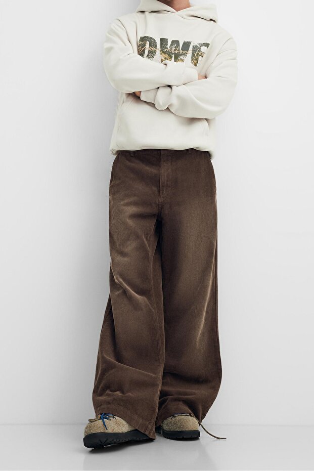 Çan kesim kadife pantolon - 2