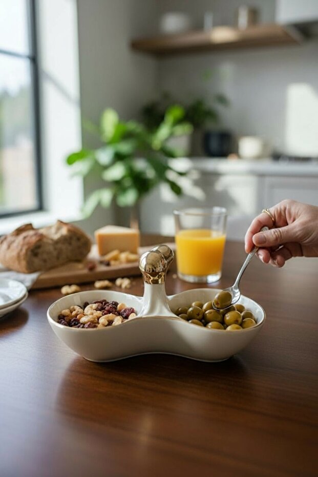 Rose 2-Section Delight Dish - 1