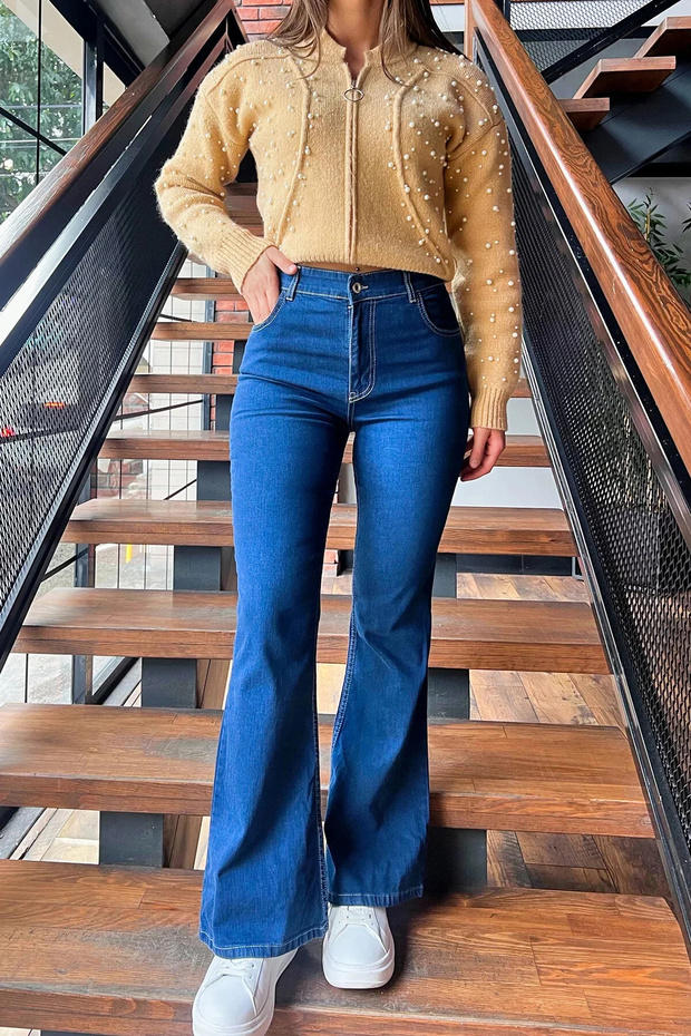 Çnr Ispanyol Paça Power Lycra Women's Flare Jeans New Hsn