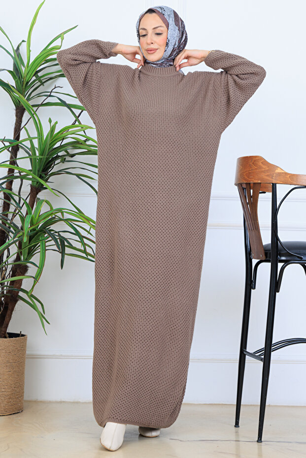 Braided Knitwear Dress N7074 Mink