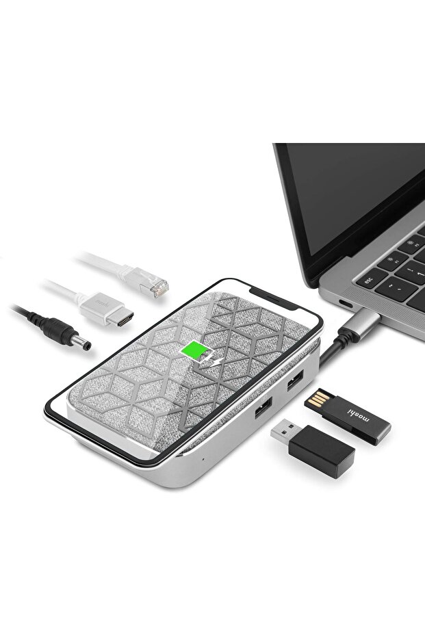 Symbus USBC Dock with Wireless Charging (Gray)
