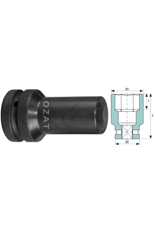 3/4'' thin-walled impact socket head 6-sided, 3/4'' long