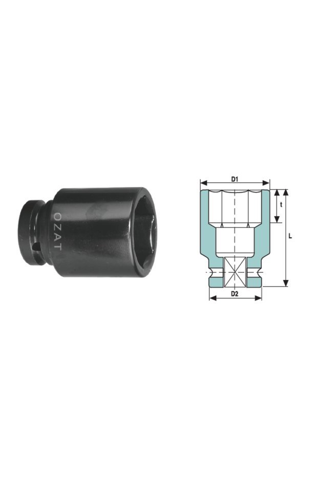 3/4'' 6-sided impact socket head, 9/16'' long