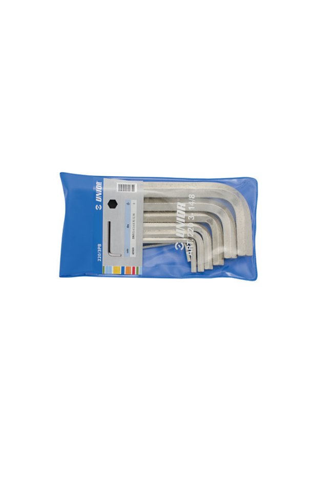 Set of hexagonal socket wrenches in plastic case