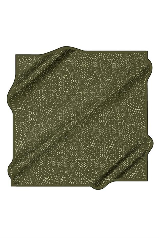 8904701 -351 Model Silk Scarf - Khaki Green Sura