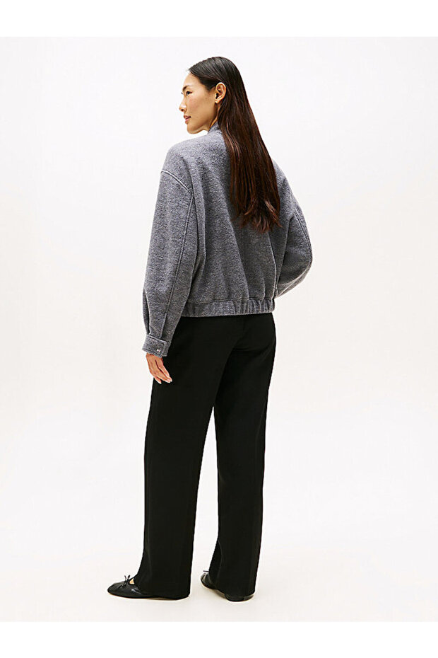 Textured Wool Blend Bomber Jacket - 6